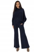 Pantaloni casual tricotată cu buzunare Bleumarin Roh TR558