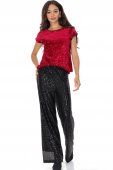 Pantaloni eleganti cu paiete Negru Aimelia TR567