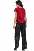 Pantaloni eleganti cu paiete Negru Aimelia TR567