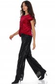 Pantaloni eleganti cu paiete Negru Aimelia TR567