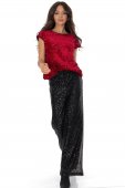 Pantaloni eleganti cu paiete Negru Aimelia TR567