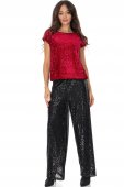 Pantaloni eleganti cu paiete Negru Aimelia TR567