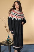 Rochie midi groasa tricotata, Neagra, ROHDR4643