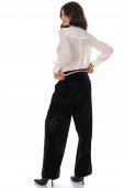 Pantaloni eleganti din catifea cu croiala dreapta Negru Aimelia TR563