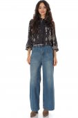 Blugi dama wide leg cu patru buzunare din Denim Roh TR564