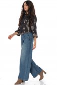 Blugi dama wide leg cu patru buzunare din Denim Roh TR564