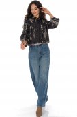 Blugi dama wide leg cu patru buzunare din Denim Roh TR564