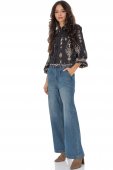Blugi dama wide leg cu patru buzunare din Denim Roh TR564