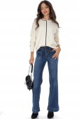  Blugi Dama Wide Leg din Denim cu Buzunare Patrate Roh TR572