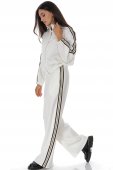Compleu casual trening din crem cu dungi negre contrastante Roh TR589